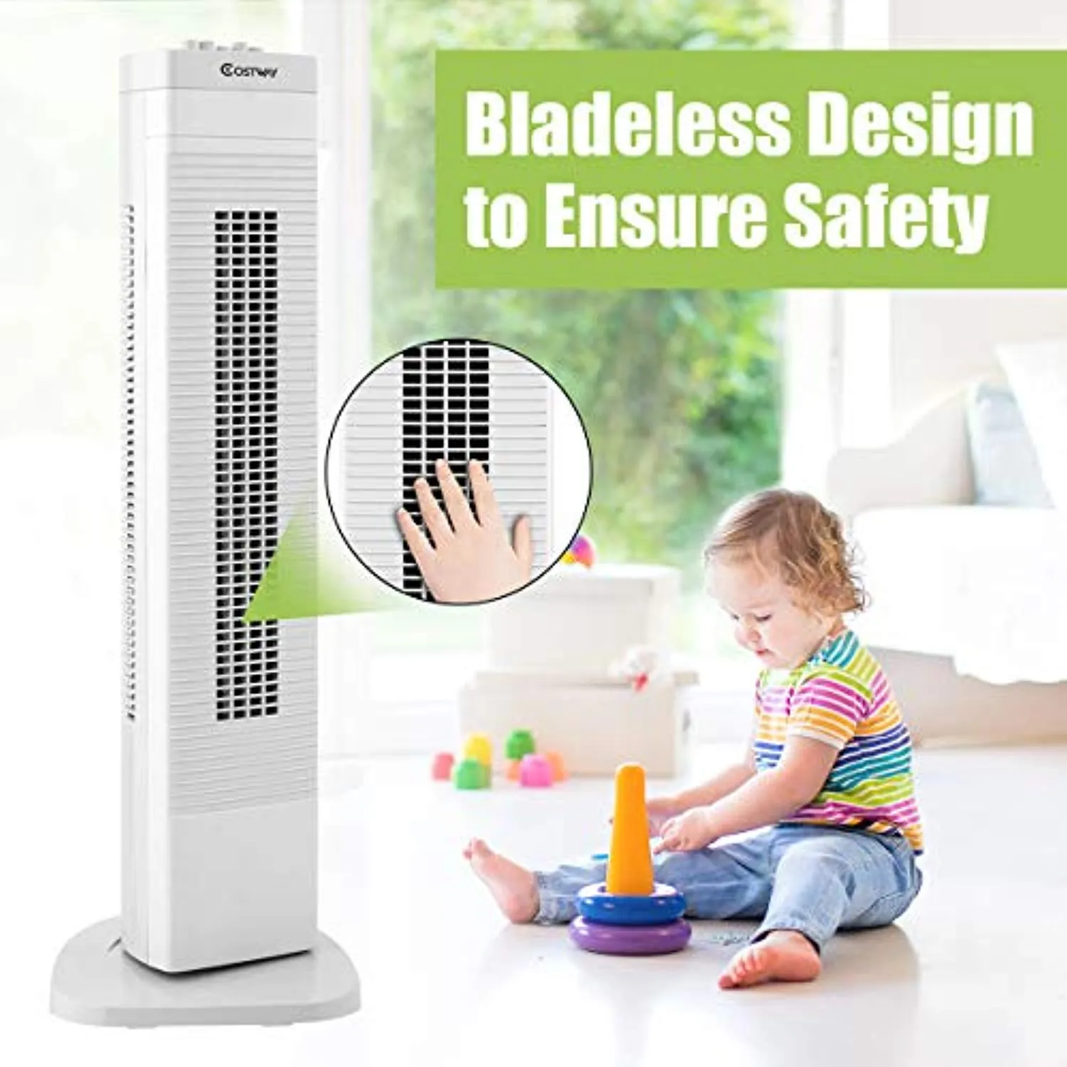 30-Inch Quiet Portable Oscillating Fan, 3 Speed Control