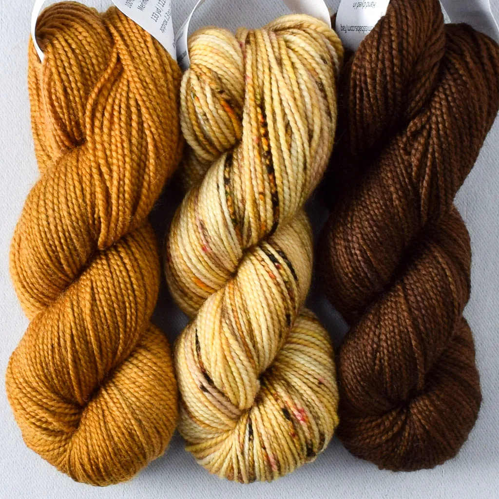 Alder, Espresso, Old Gold - Toe Trio - Babette