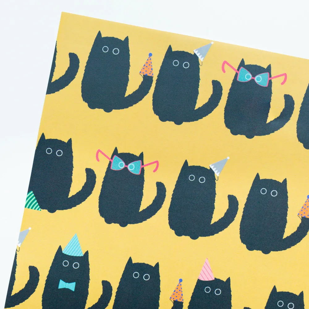 Black Cat Party Wrapping Paper