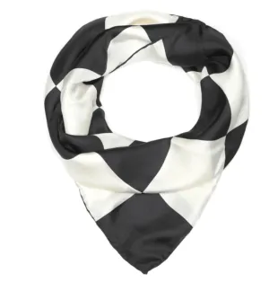 Black Checkerboard Silk Scarf