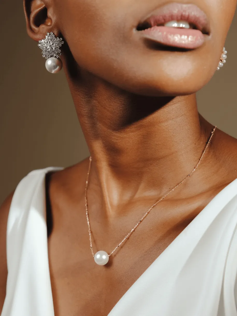 Bridal Single Pearl Necklace