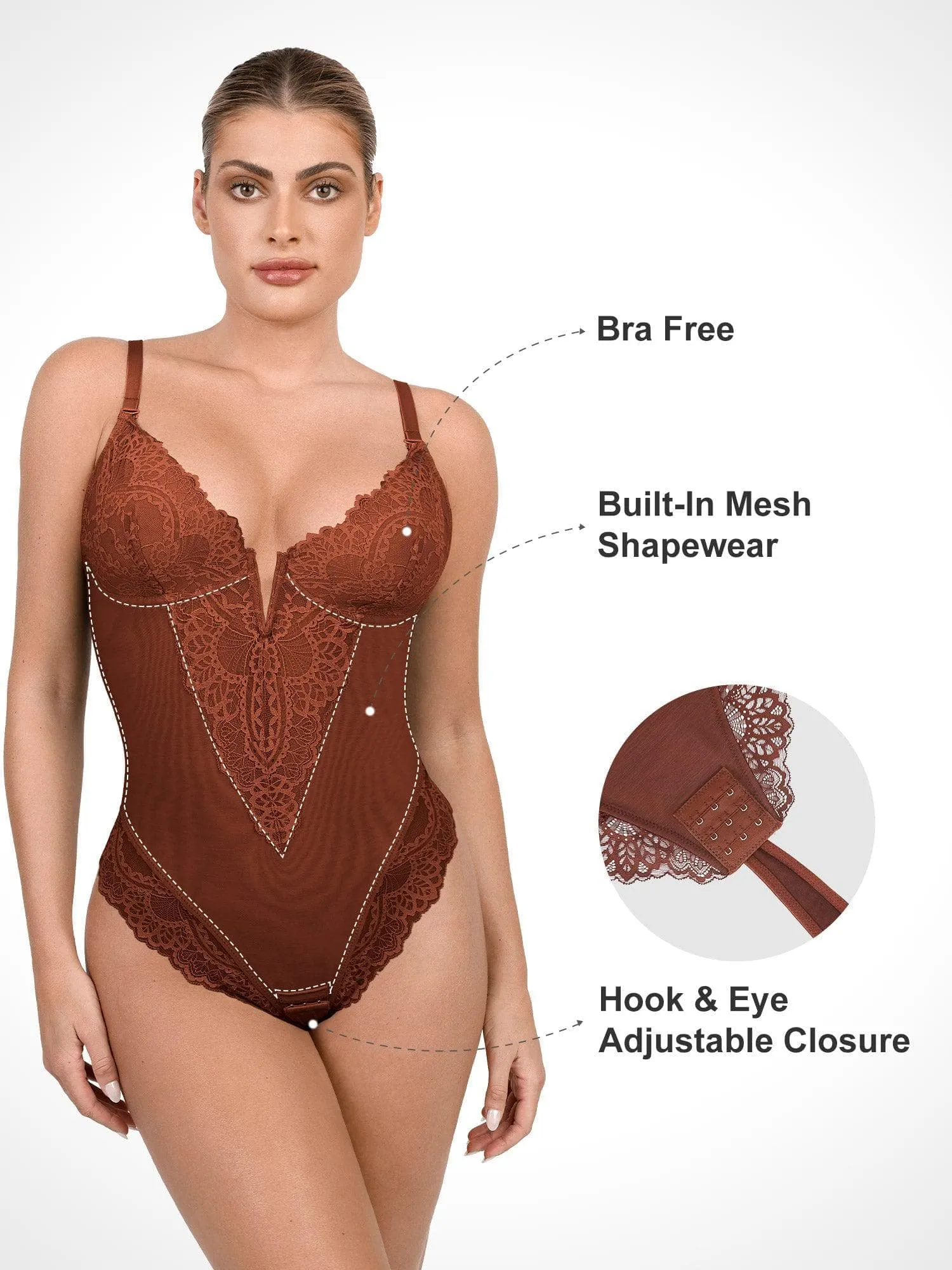 Built-In Shapewear Lace Bodysuit Or Jumpsuit Or Dress