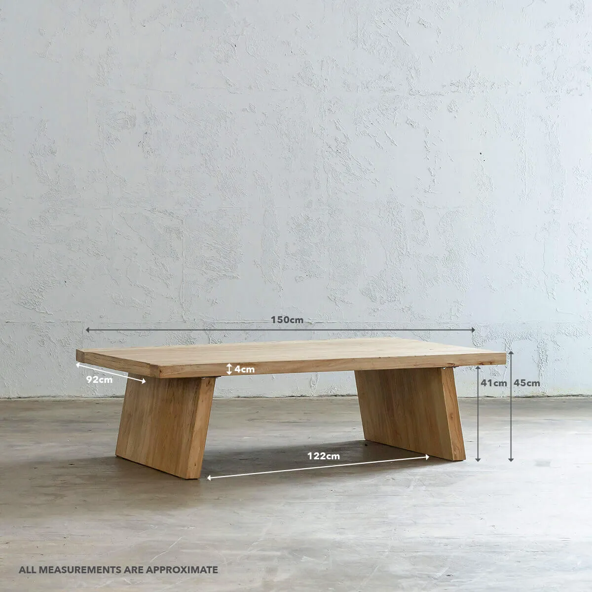CAPRETTA ELM COFFEE TABLE  |  150CM  |  BLEACHED BRISTLE
