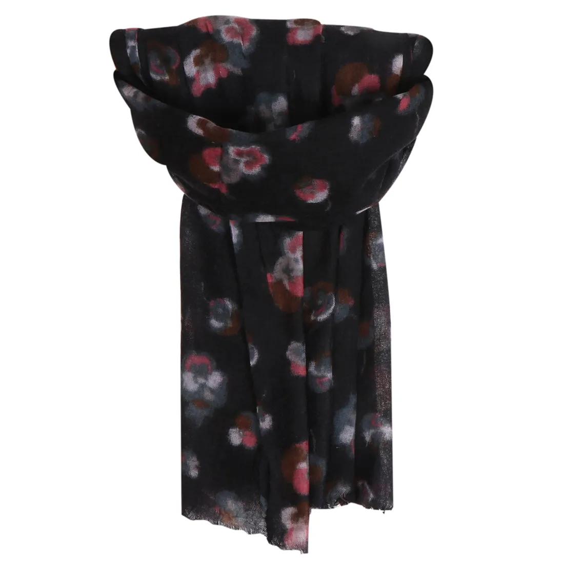 CONTEMPORARY FLORAL NAVY BLUE VISCOSE SCARF