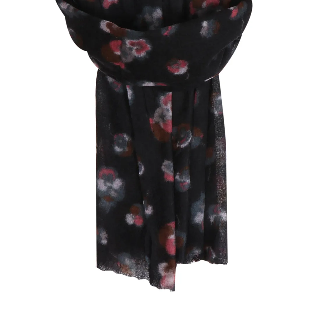 CONTEMPORARY FLORAL NAVY BLUE VISCOSE SCARF