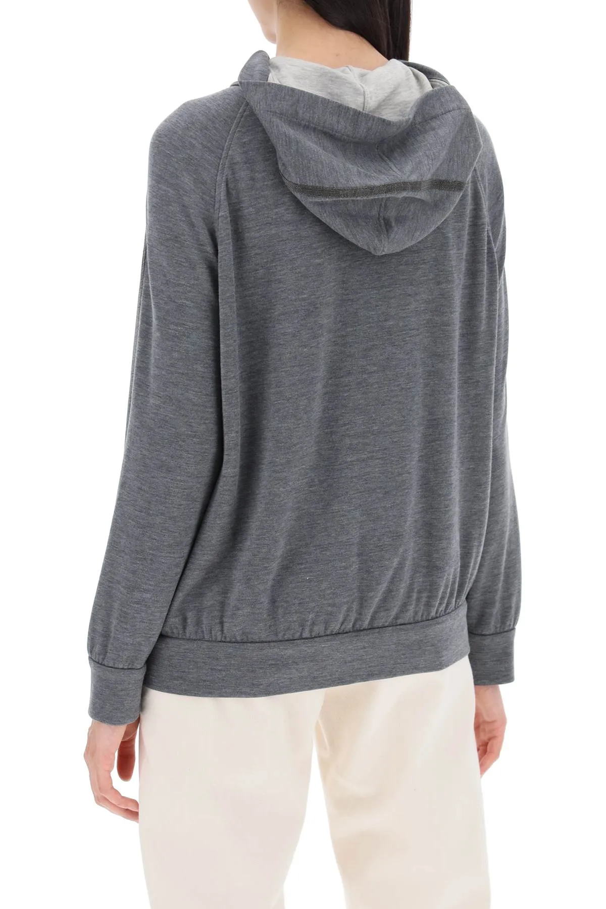 cotton and silk blend knit sweater.