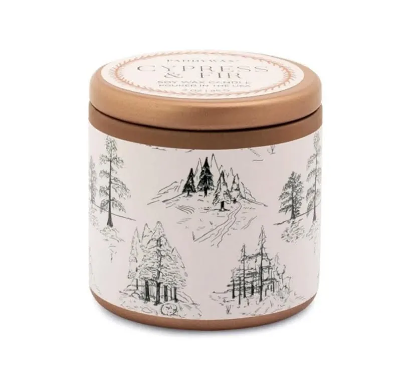 Cypress Fir Holiday Candle 3oz. Copper Tin