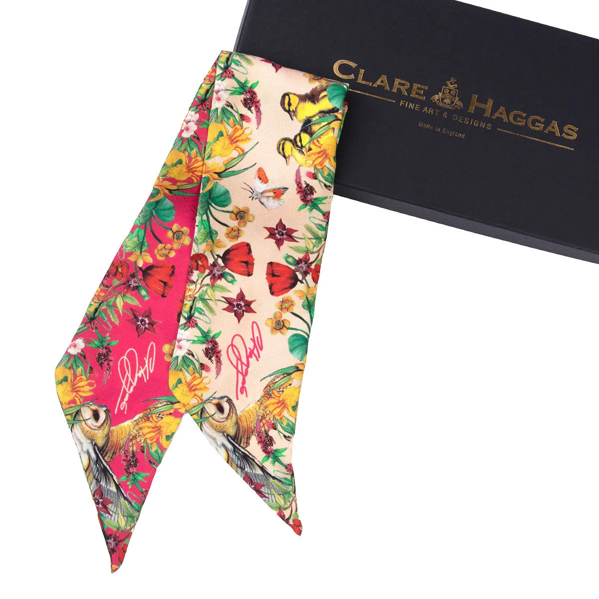 Dreams Can Come True Oyster & Peony Silk Twilly
