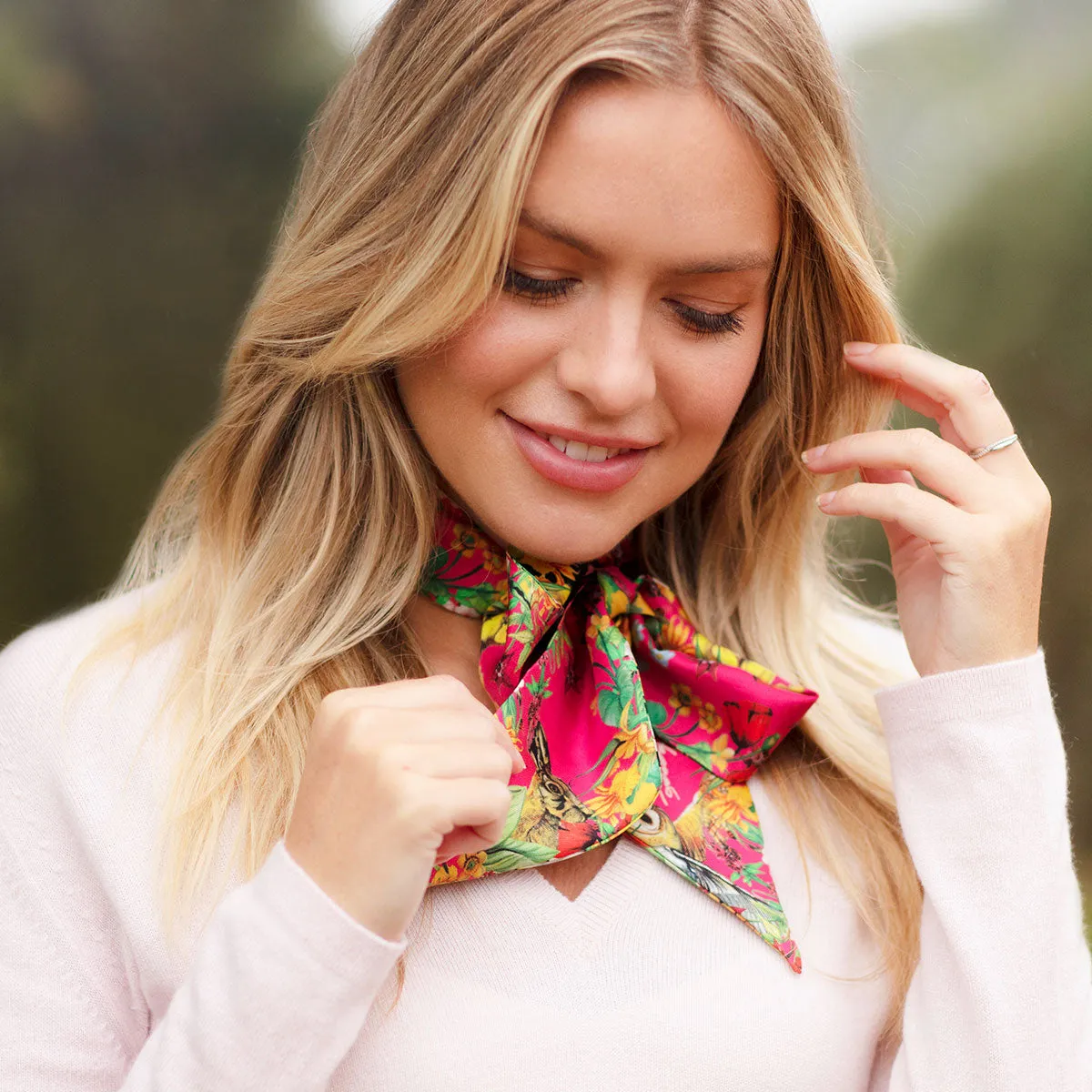 Dreams Can Come True Oyster & Peony Silk Twilly