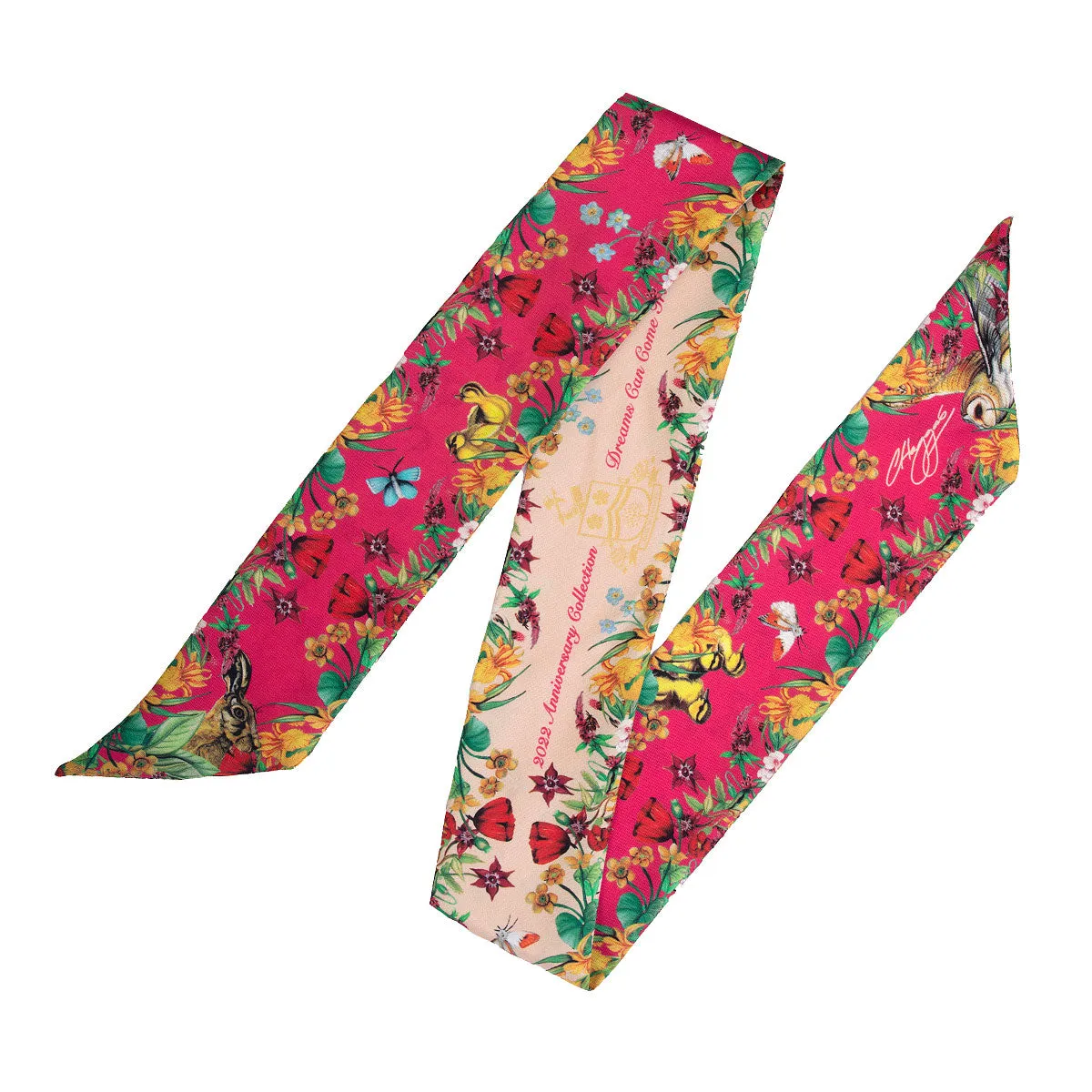 Dreams Can Come True Oyster & Peony Silk Twilly