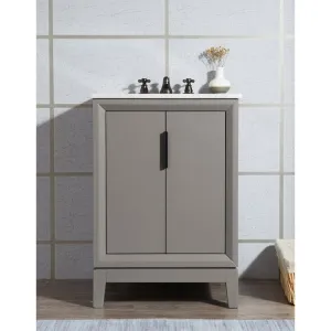 Elizabeth 24" Single Bathroom Vanity in Cashmere Gray w/ Carrara Marble Top