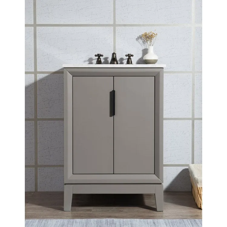 Elizabeth 24" Single Bathroom Vanity in Cashmere Gray w/ Carrara Marble Top