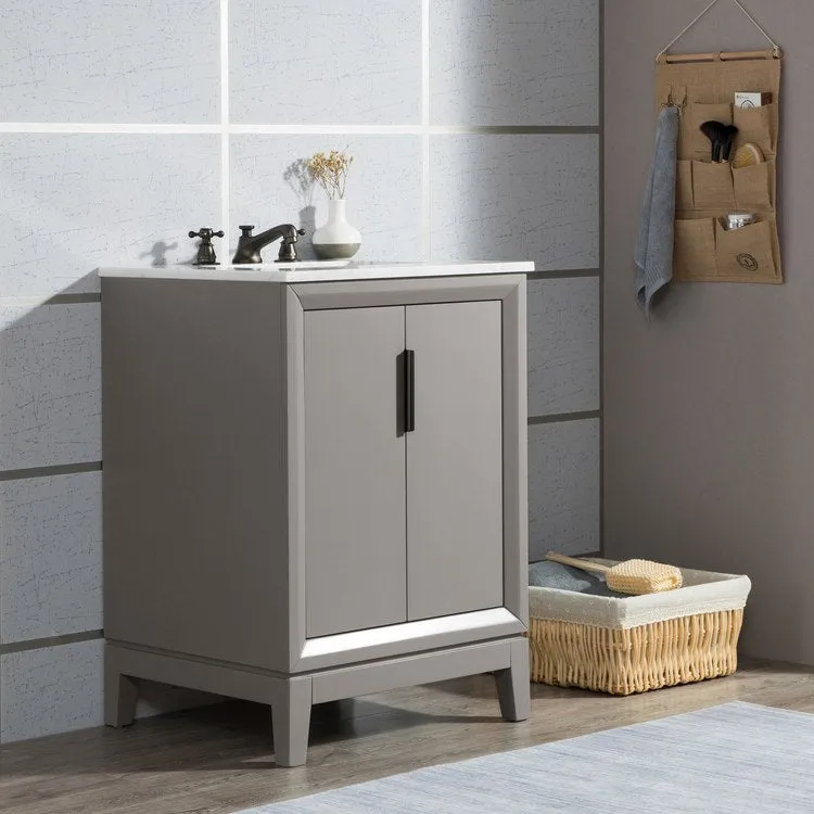 Elizabeth 24" Single Bathroom Vanity in Cashmere Gray w/ Carrara Marble Top