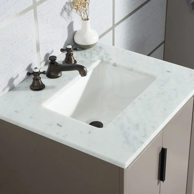 Elizabeth 24" Single Bathroom Vanity in Cashmere Gray w/ Carrara Marble Top