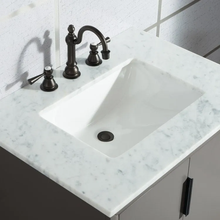 Elizabeth 30" Single Bathroom Vanity in Cashmere Gray w/ Carrara Marble Top and Faucet(s)