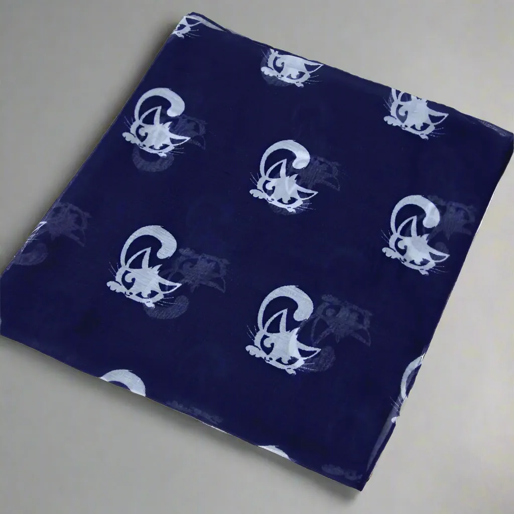Fabulous Felines Navy Blue Cat Scarf