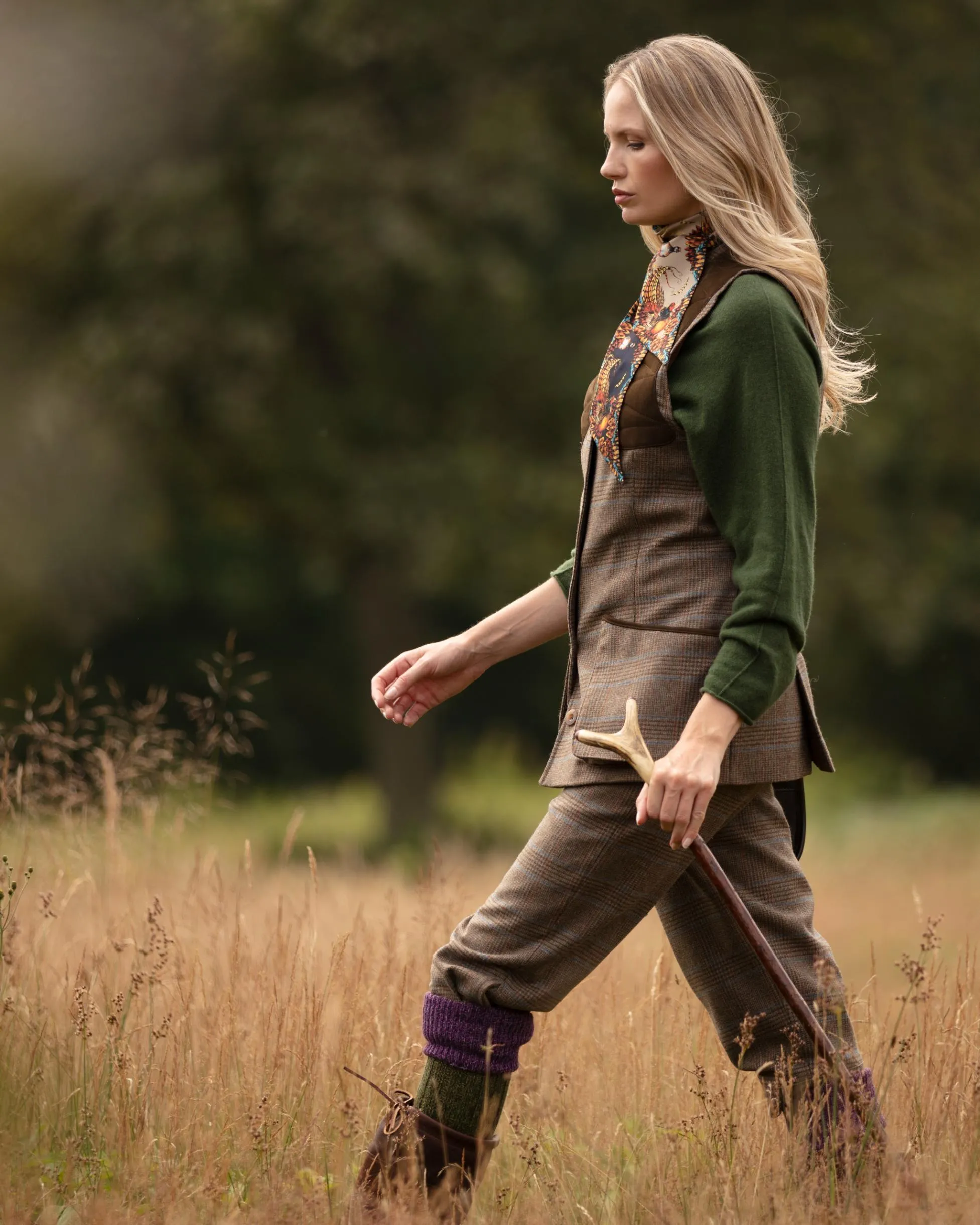 Game Bird Navy & Toffee Silk Twilly
