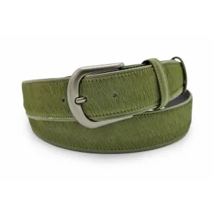 Garland Olive Pony Hair Gunmetal Belt