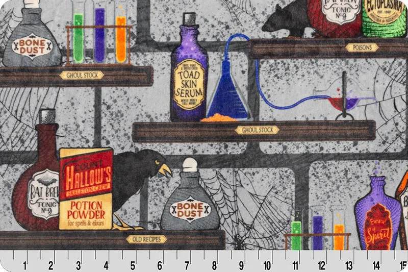 Ghoul Tonic Digital Cuddle® Steel Minky Polyester Yardage | Shannon Fabrics