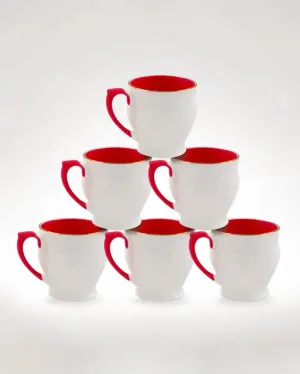 Gold Line Bone China Coffee Pankhi Tea Cups | 175 ml | Set of 6