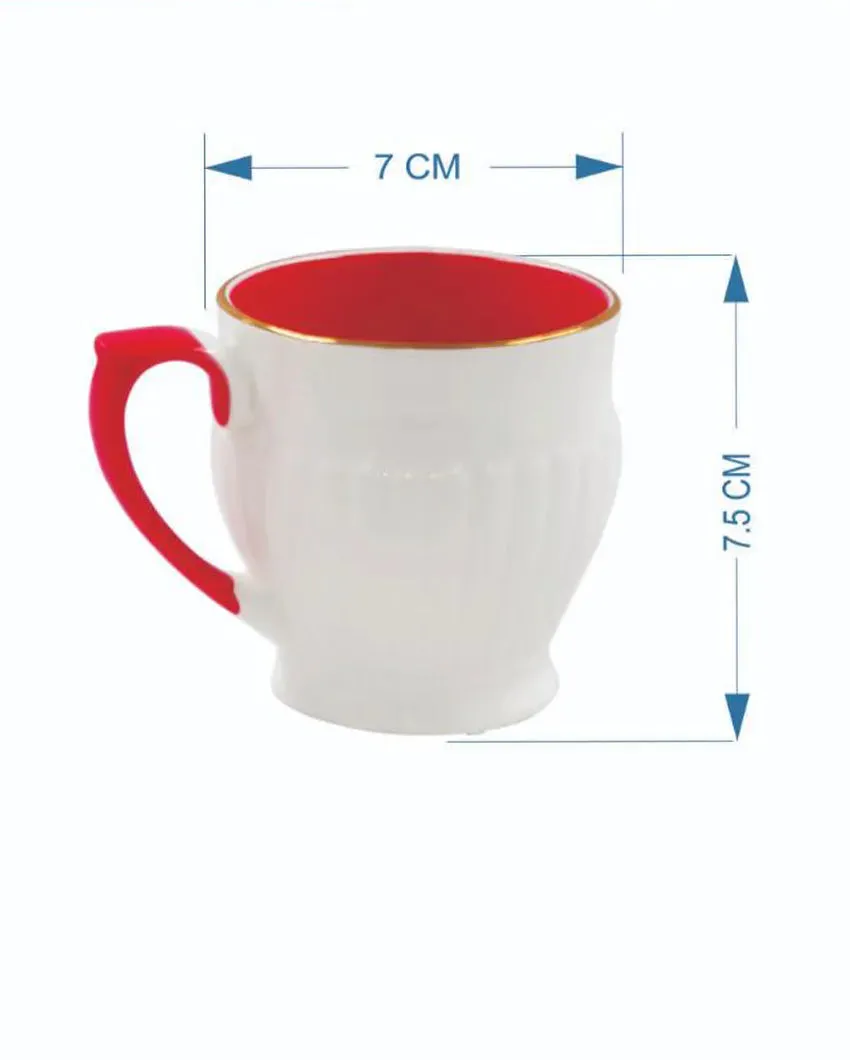 Gold Line Bone China Coffee Pankhi Tea Cups | 175 ml | Set of 6
