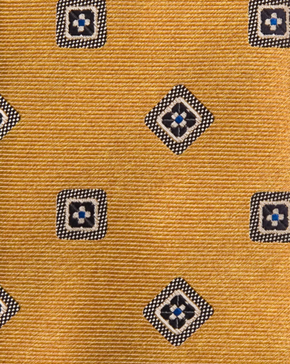 Gold with Navy and Sky Blue Geometric Tie