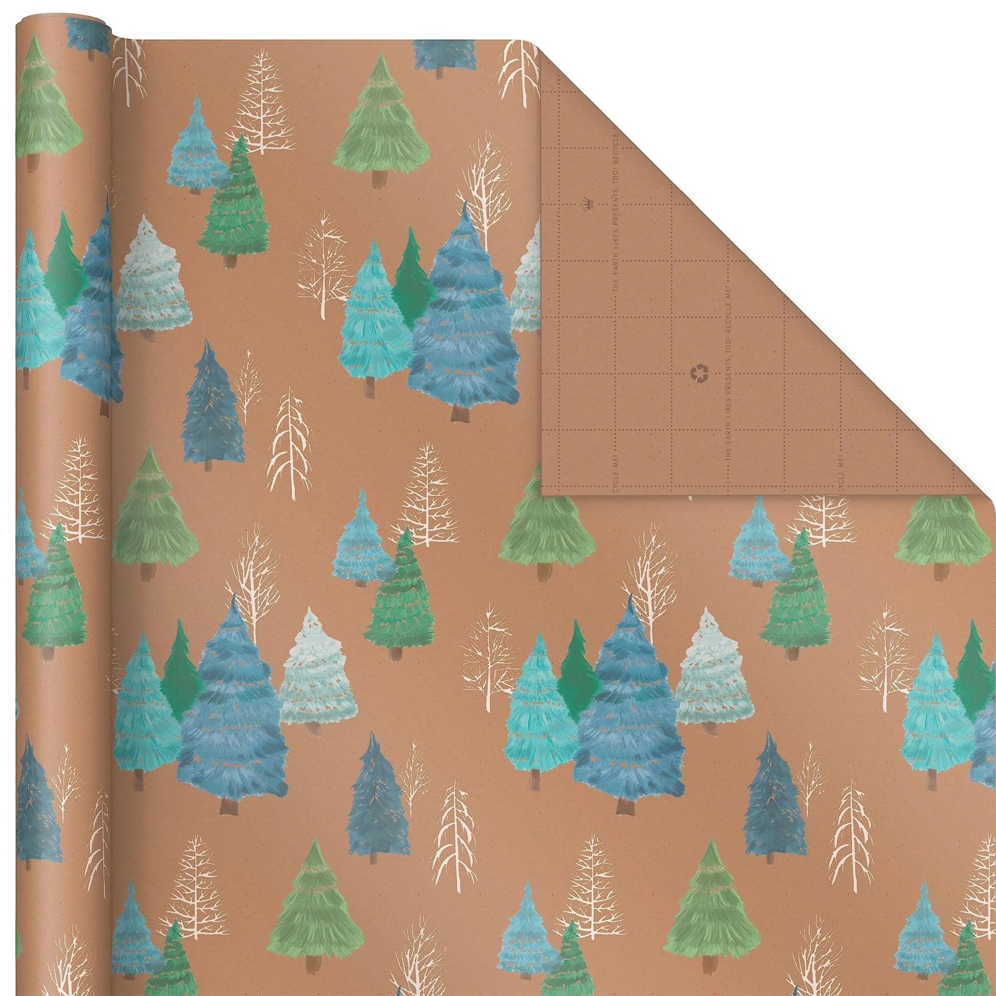 Hallmark: Christmas Wrapping Paper - Recyclable Kraft Paper, 30" Wide by 12' Long (Pack of 3)