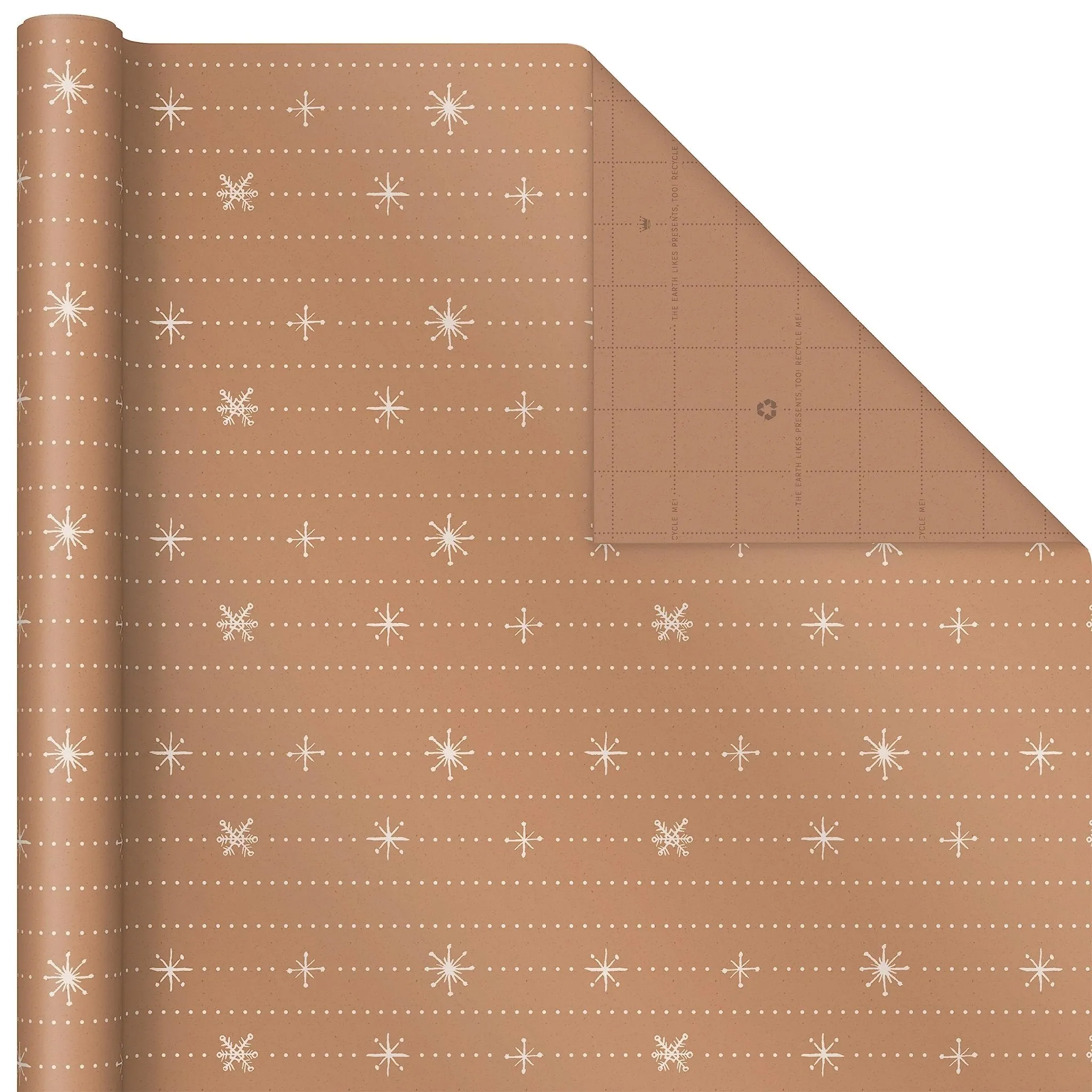 Hallmark: Christmas Wrapping Paper - Recyclable Kraft Paper, 30" Wide by 12' Long (Pack of 3)