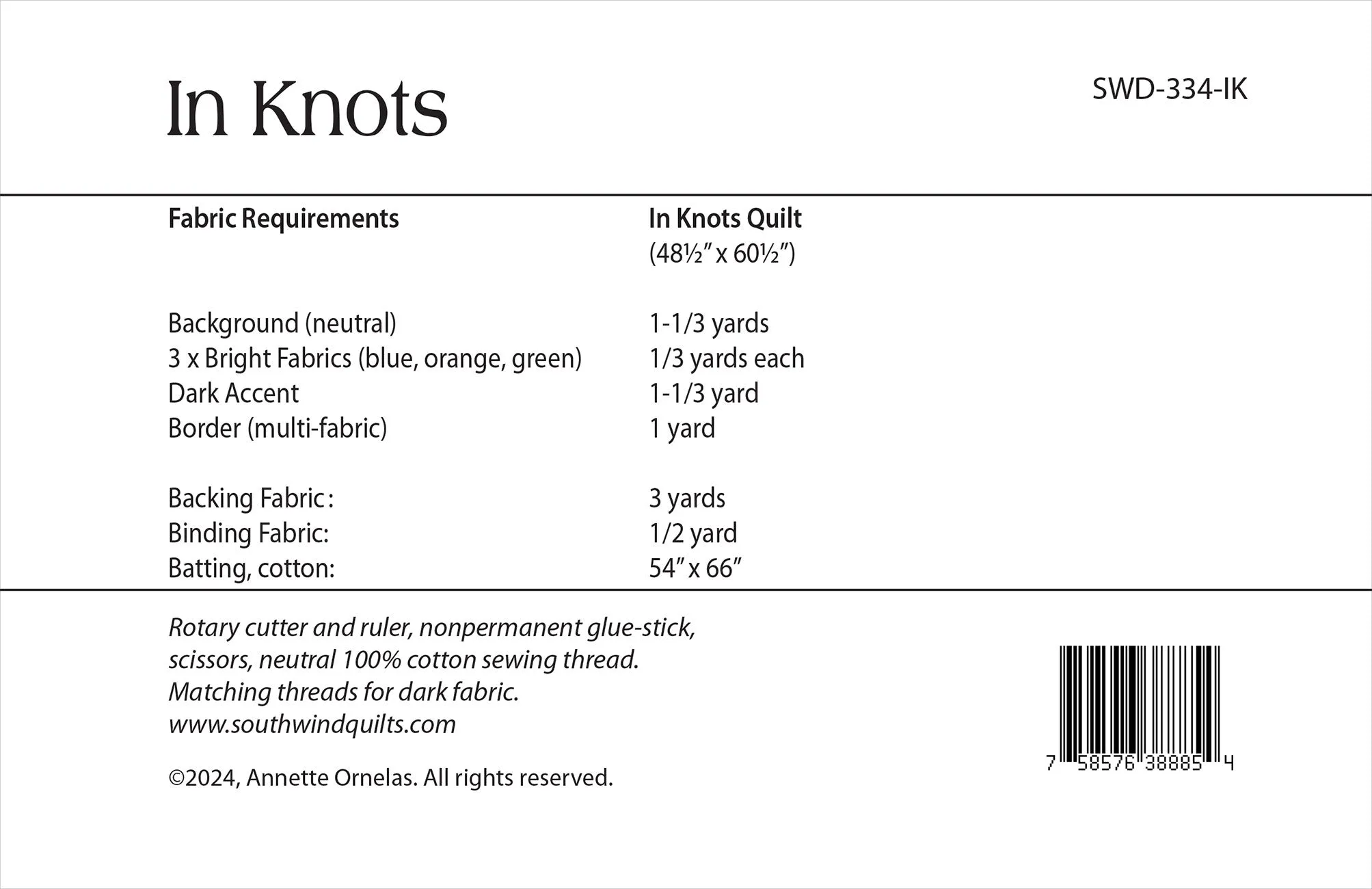 In Knots Quilt Pattern