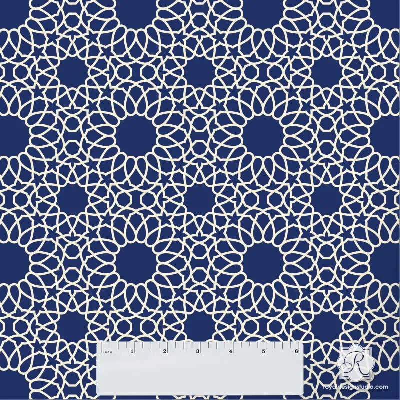 Intricate Zelij Moroccan Craft Stencil
