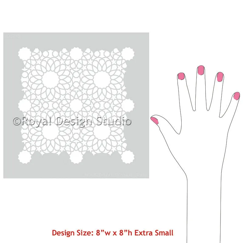 Intricate Zelij Moroccan Craft Stencil