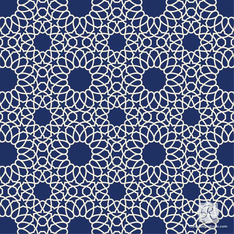 Intricate Zelij Moroccan Craft Stencil