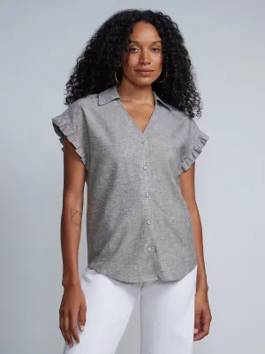 Linen Flutter Sleeve Top