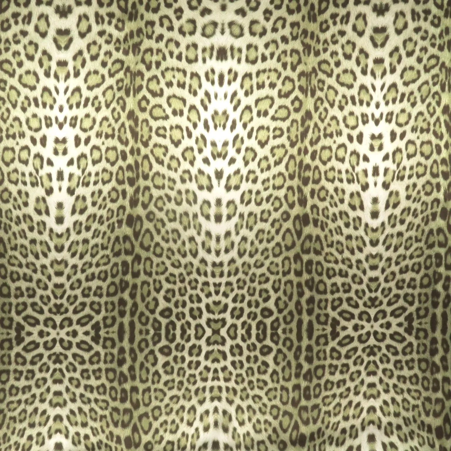 Moss Green Leopard Printed Silk Charmeuse Fabric