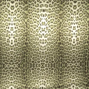 Moss Green Leopard Printed Silk Charmeuse Fabric