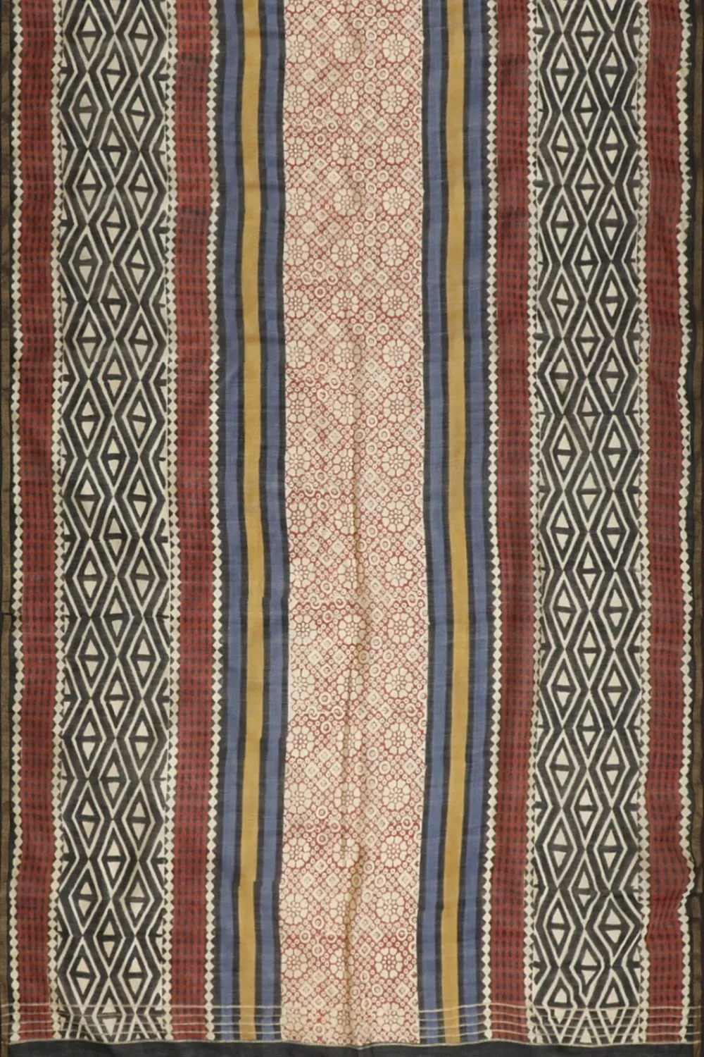 Multi Patterned Block Printed Chanderi Dupatta