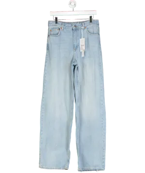 NA-KD Blue Loose Waist Long Jeans UK 8