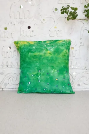 Okhai 'Forest Fresh' Cotton Scratch Tie and Dye Cushion Cover