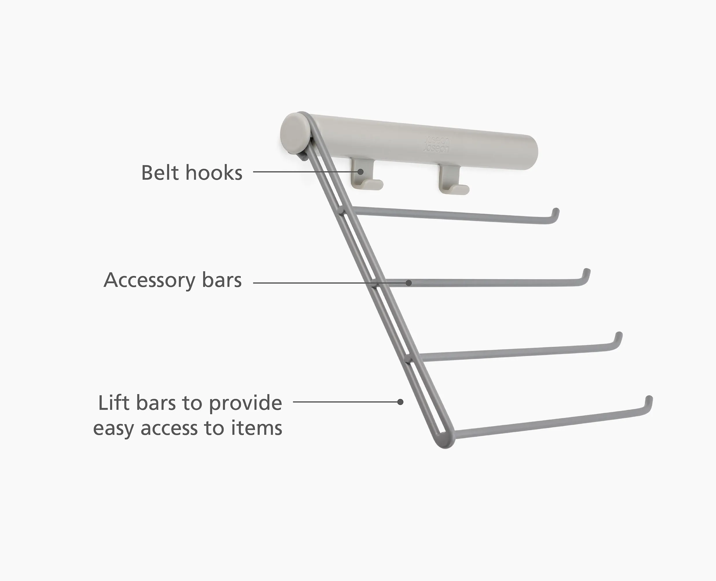 Orderly™ Ecru Belt, Tie & Scarf Hanging Rail