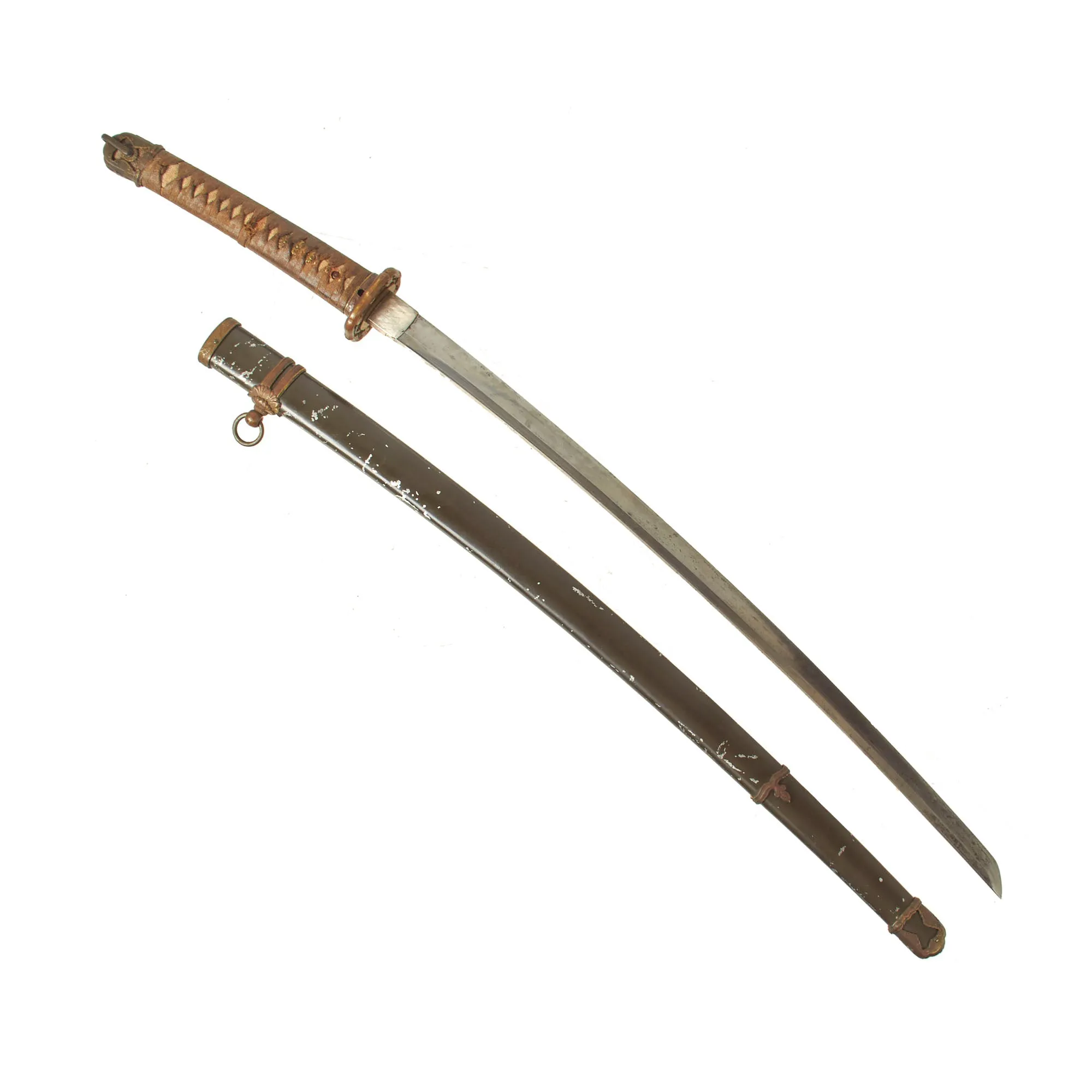 Original WWII Japanese Army Officer Type 98 Shin-Gunto Katana by SUKESADA with Aluminum Scabbard - 500 Year old Blade