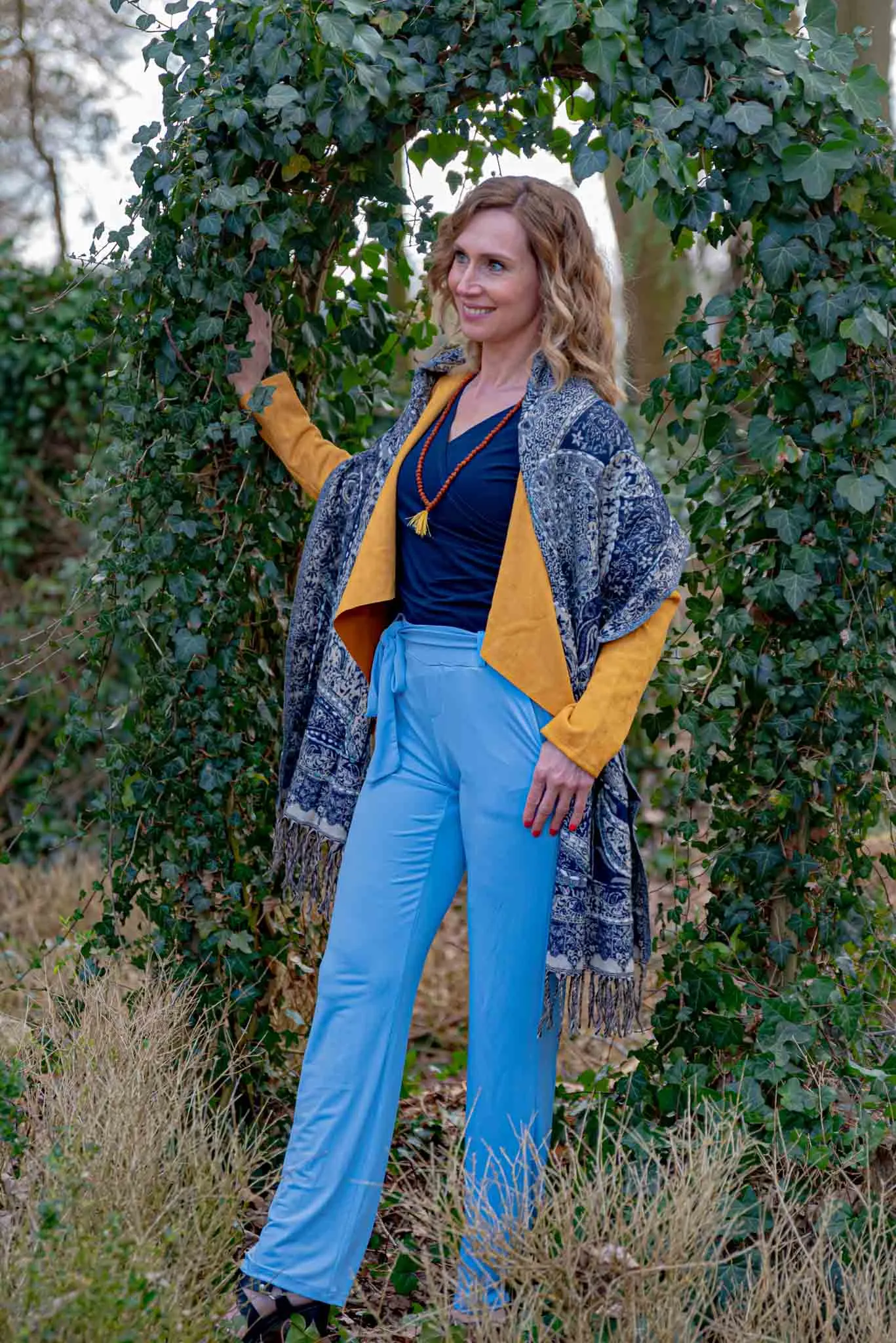 Paisley style- warme wintersjaal - blue beauty