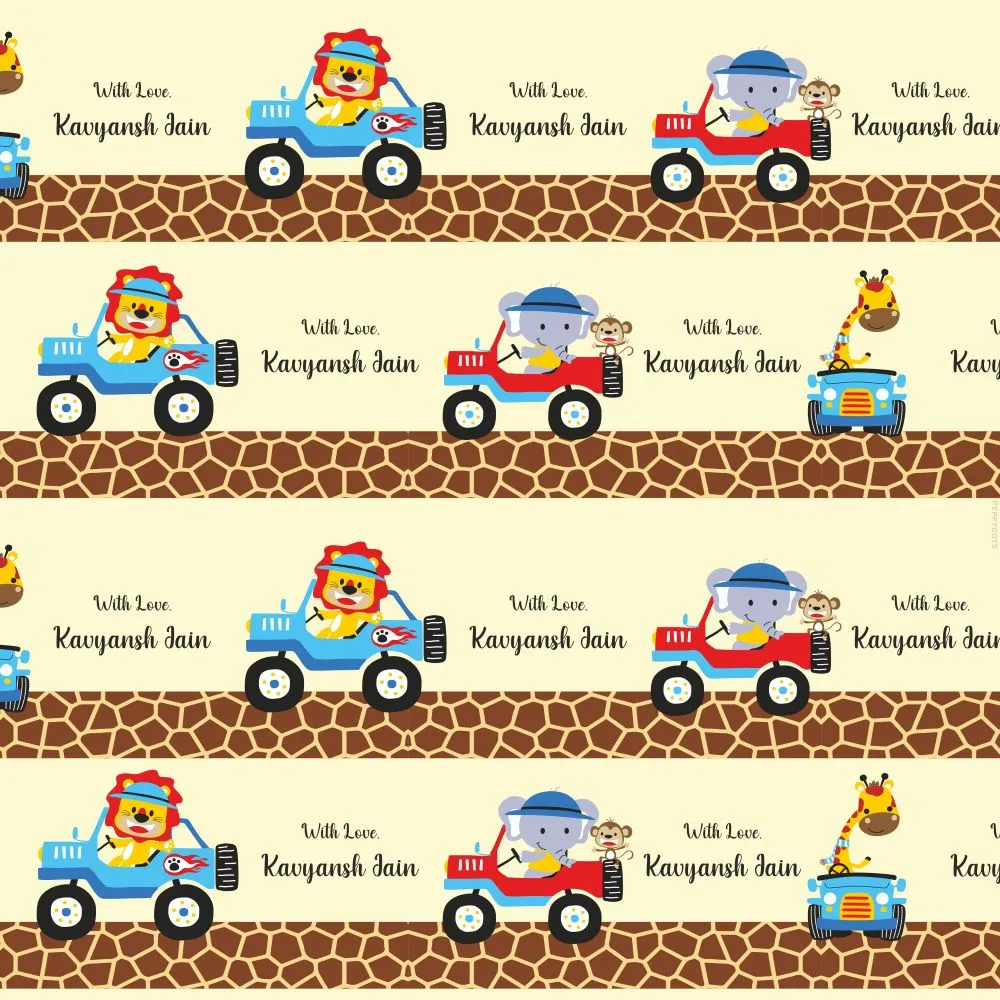 Personalised Wrapping Paper - Animal Ride