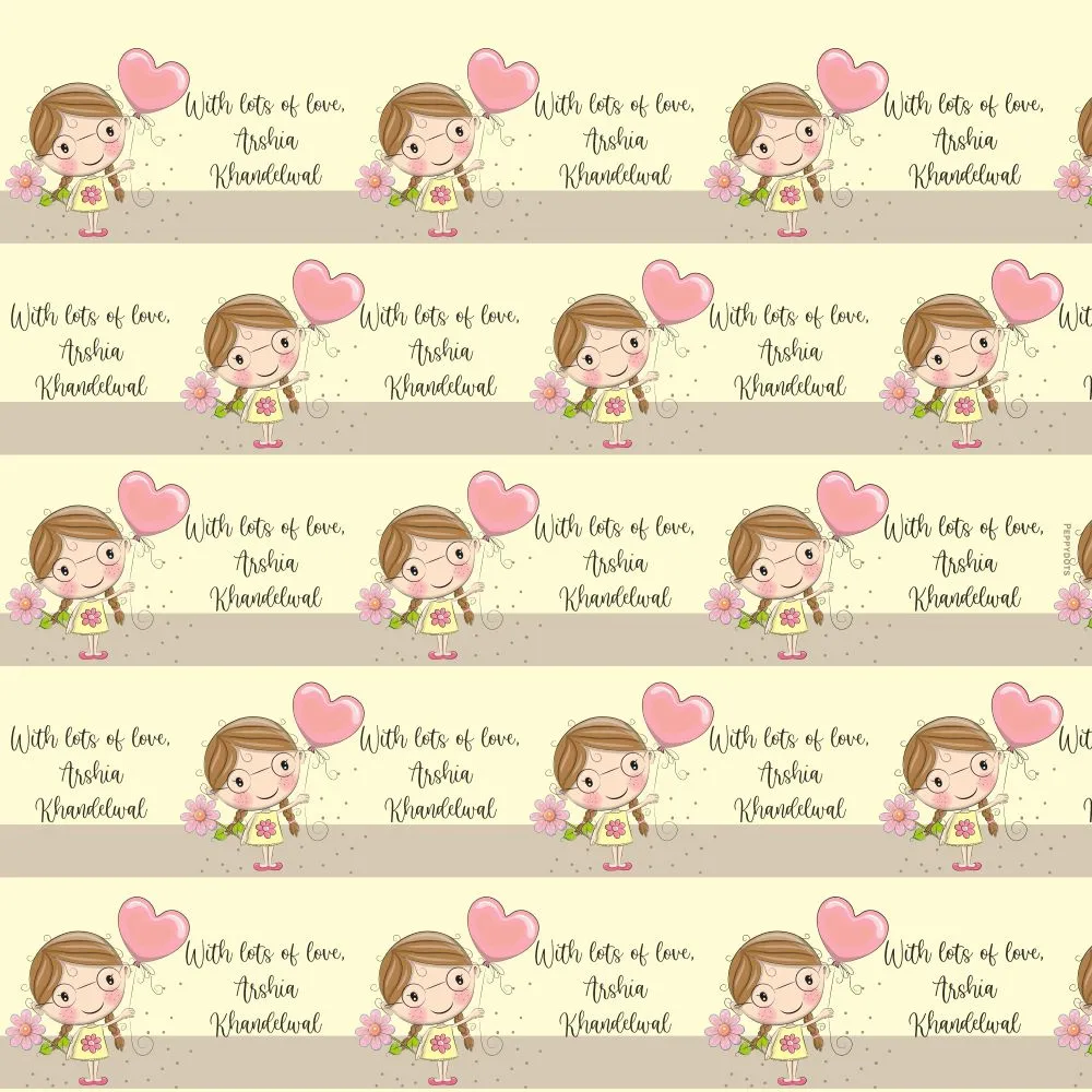 Personalised Wrapping Paper - Girl With flower