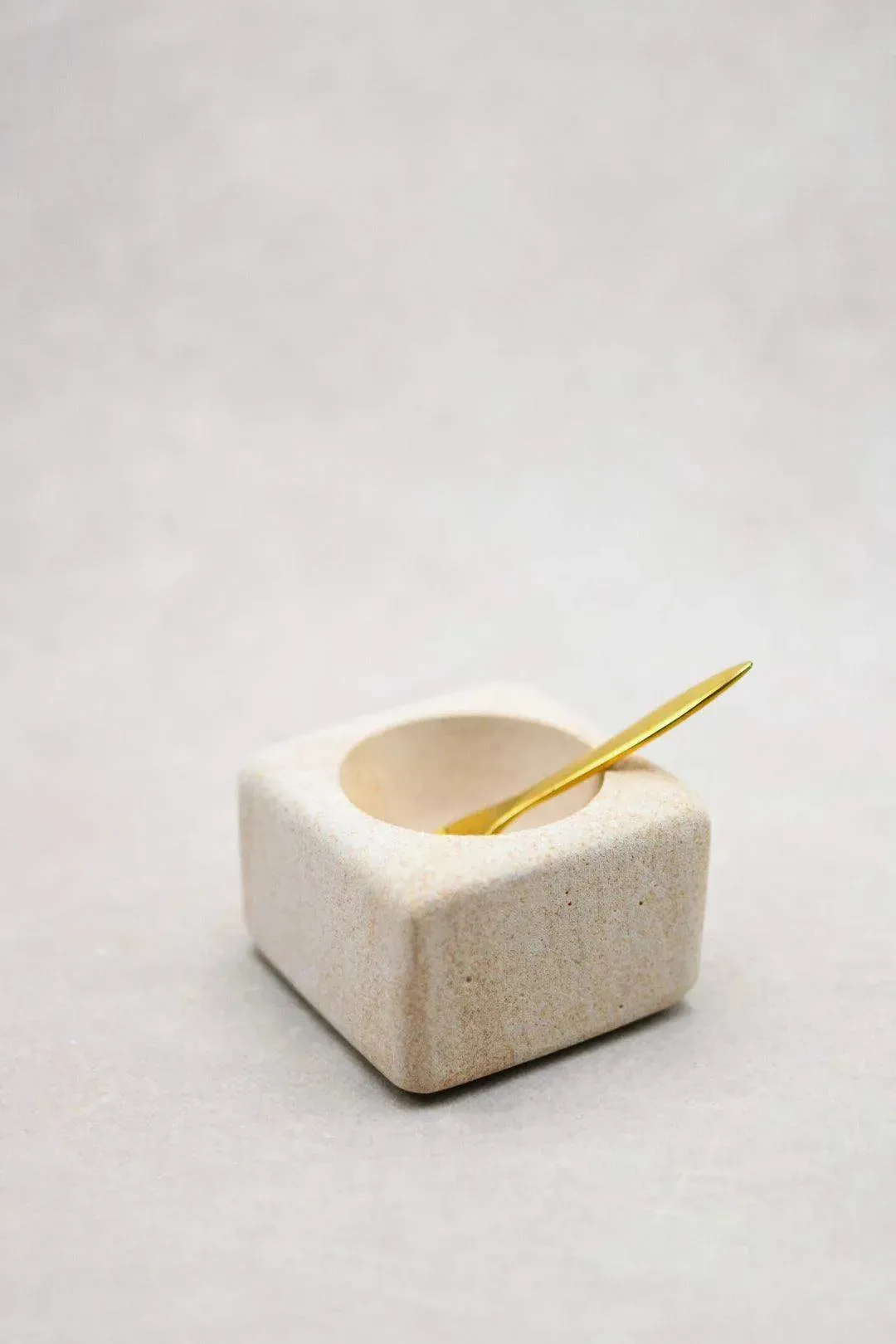 Pinch Pot with Brass Spoon