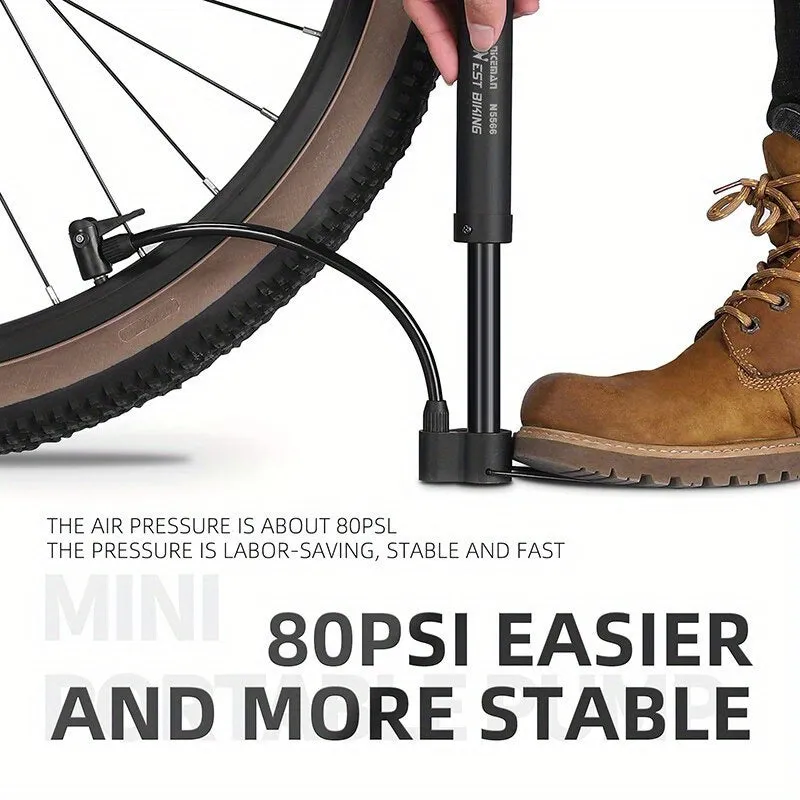 Premium Bike Pump for Easy Inflation up to 80 PSI