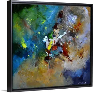 "Abstract 66018002" Black Float Frame Canvas Art