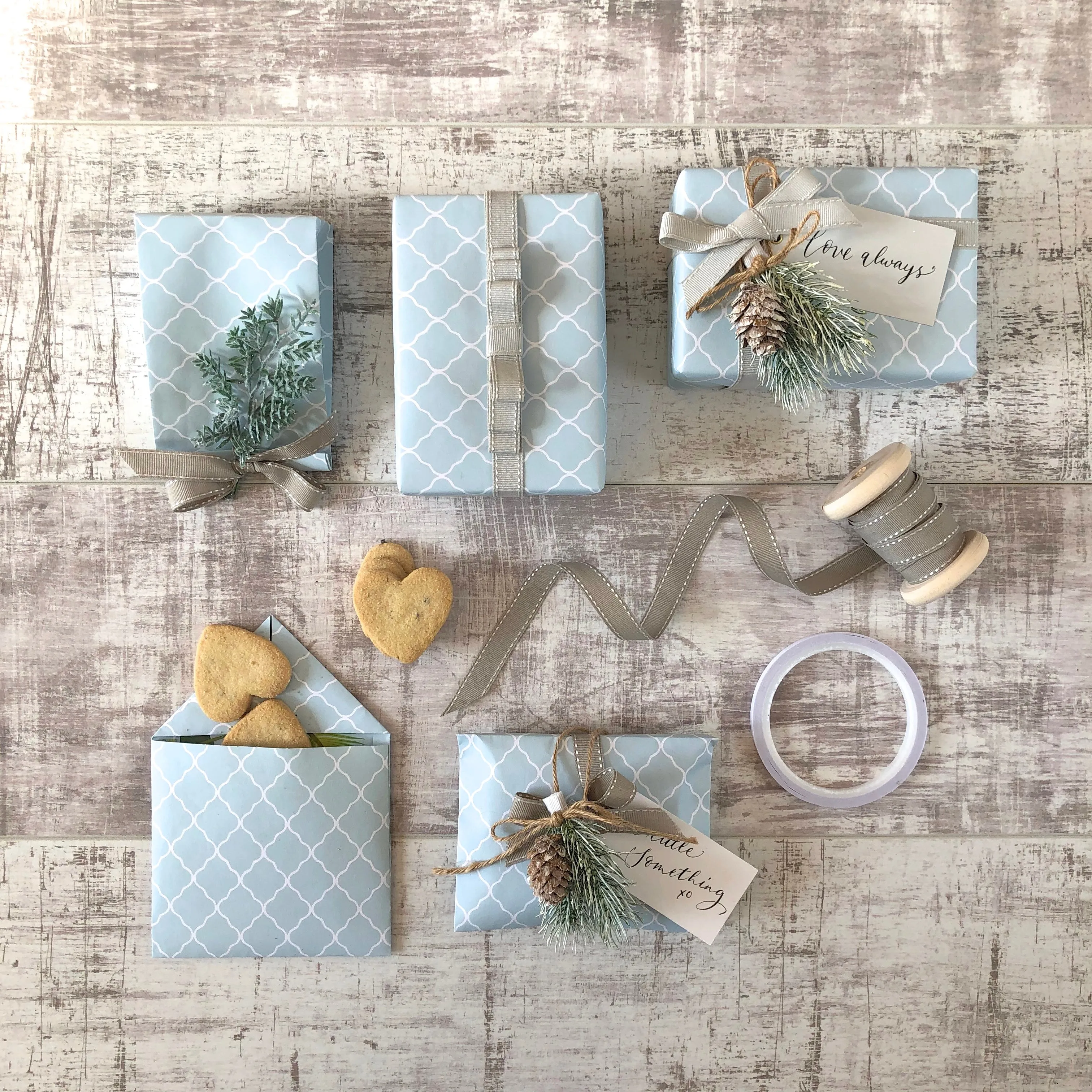 Reversible Tropical Leaves Gift Wrap