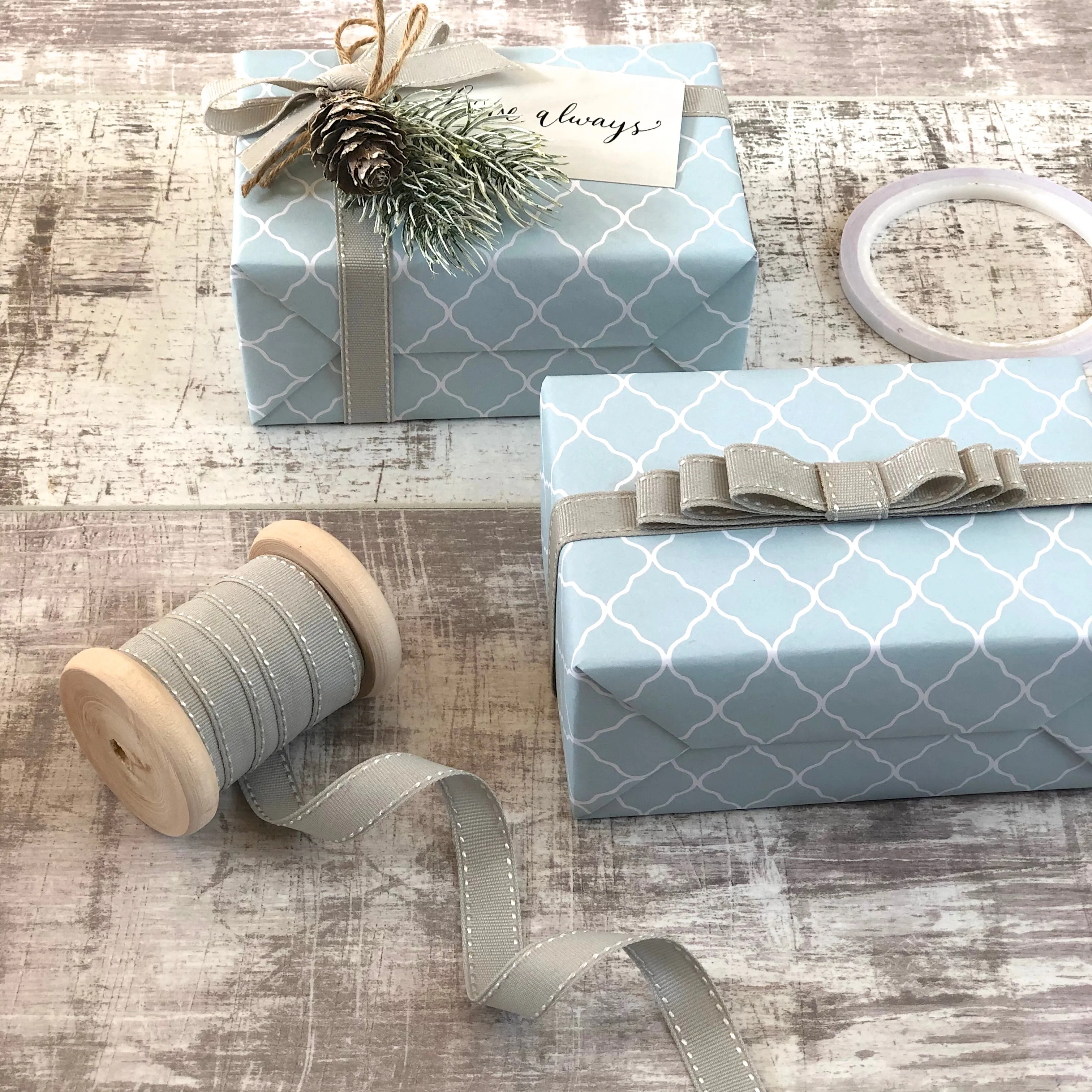 Reversible Tropical Leaves Gift Wrap