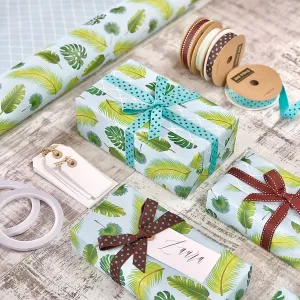Reversible Tropical Leaves Gift Wrap