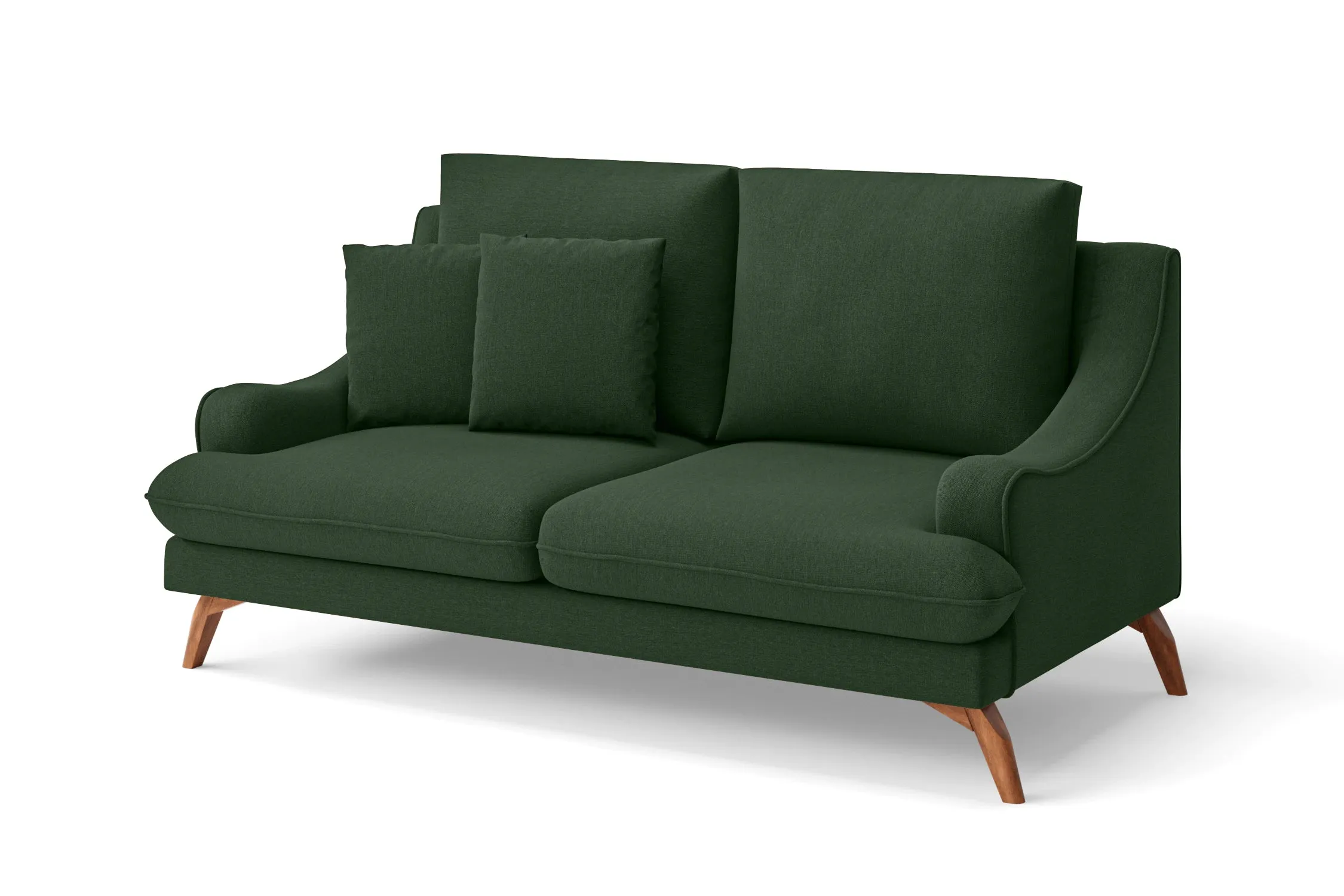 Savona 2 Seater Sofa Forest Green Linen Fabric